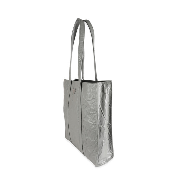 Prada Slate Grey Small Antique Nappa Tote - Picture 4 of 8